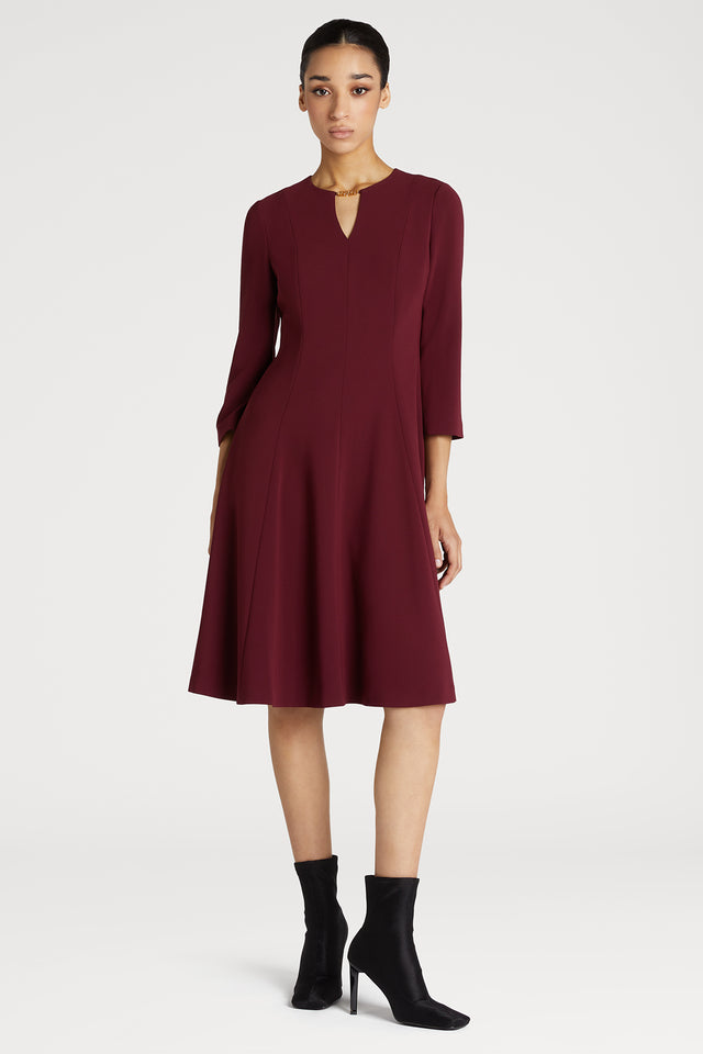 V Neck Dress with Chain Detail