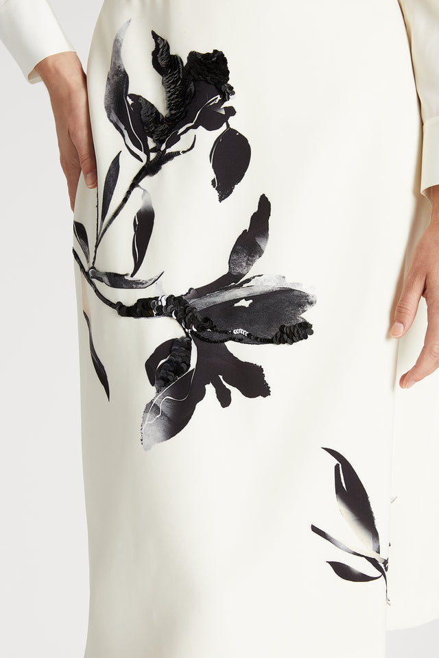 Printed Skirt with Sequins