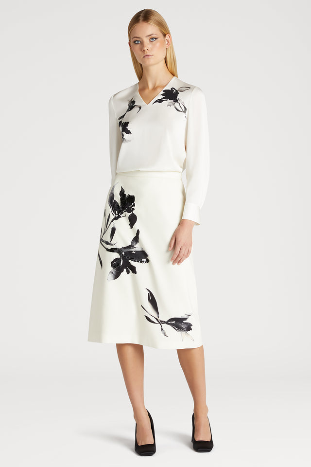 Printed Skirt with Sequins