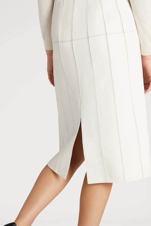 Patchwork Leather Skirt