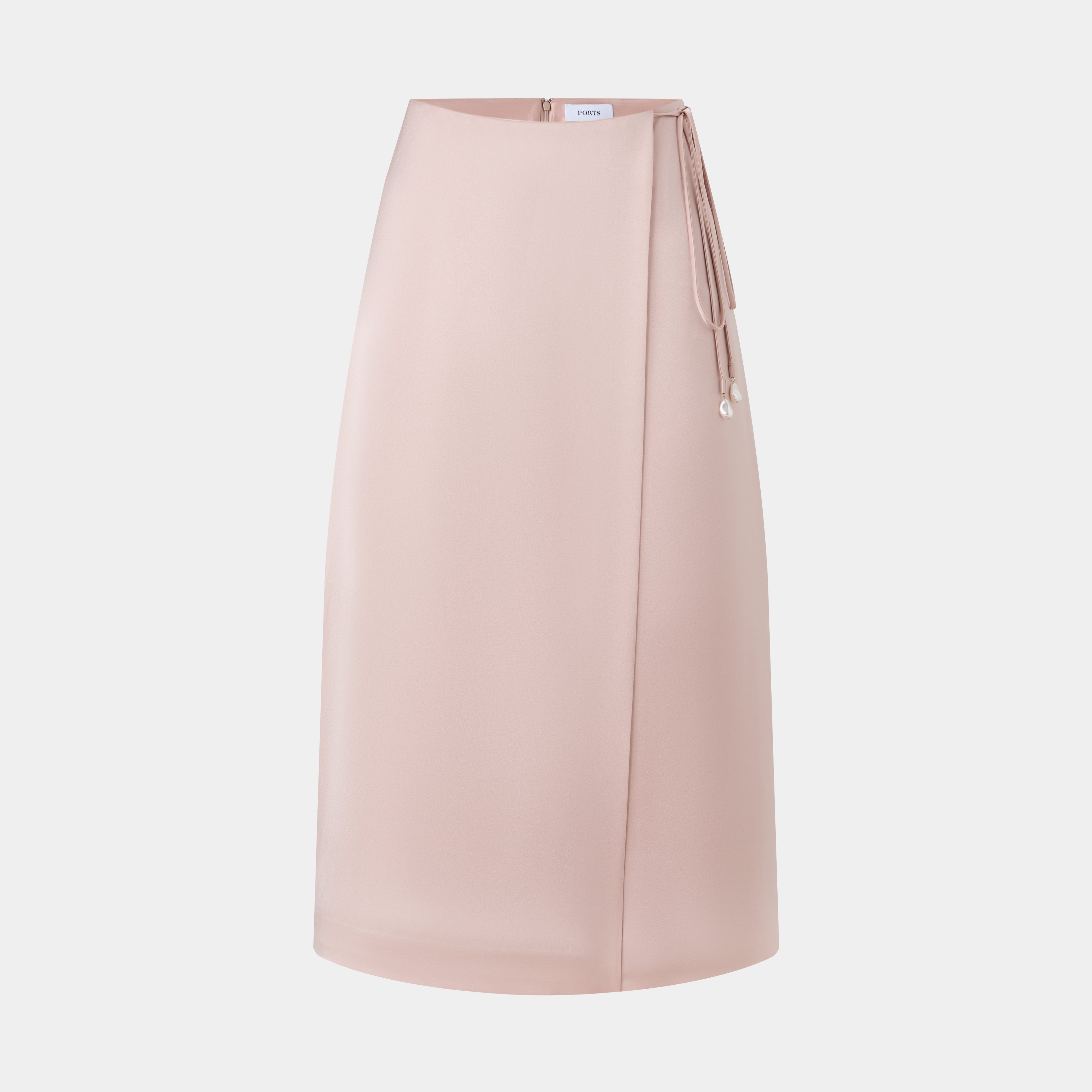 Cream Powder Silk Skirt