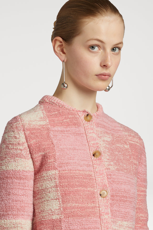 Patchwork Single Breasted Knitted Jacket