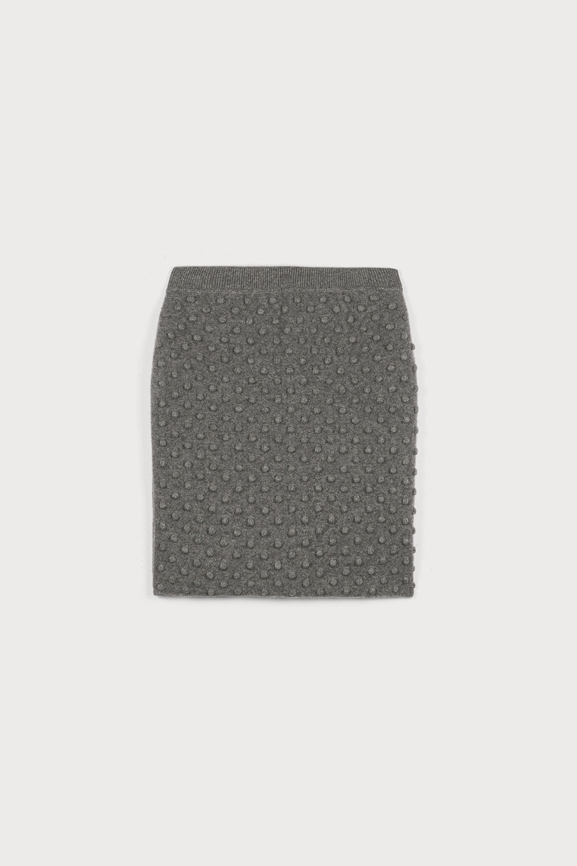 Felted Bubble Knitted Mini Skirt in Grey