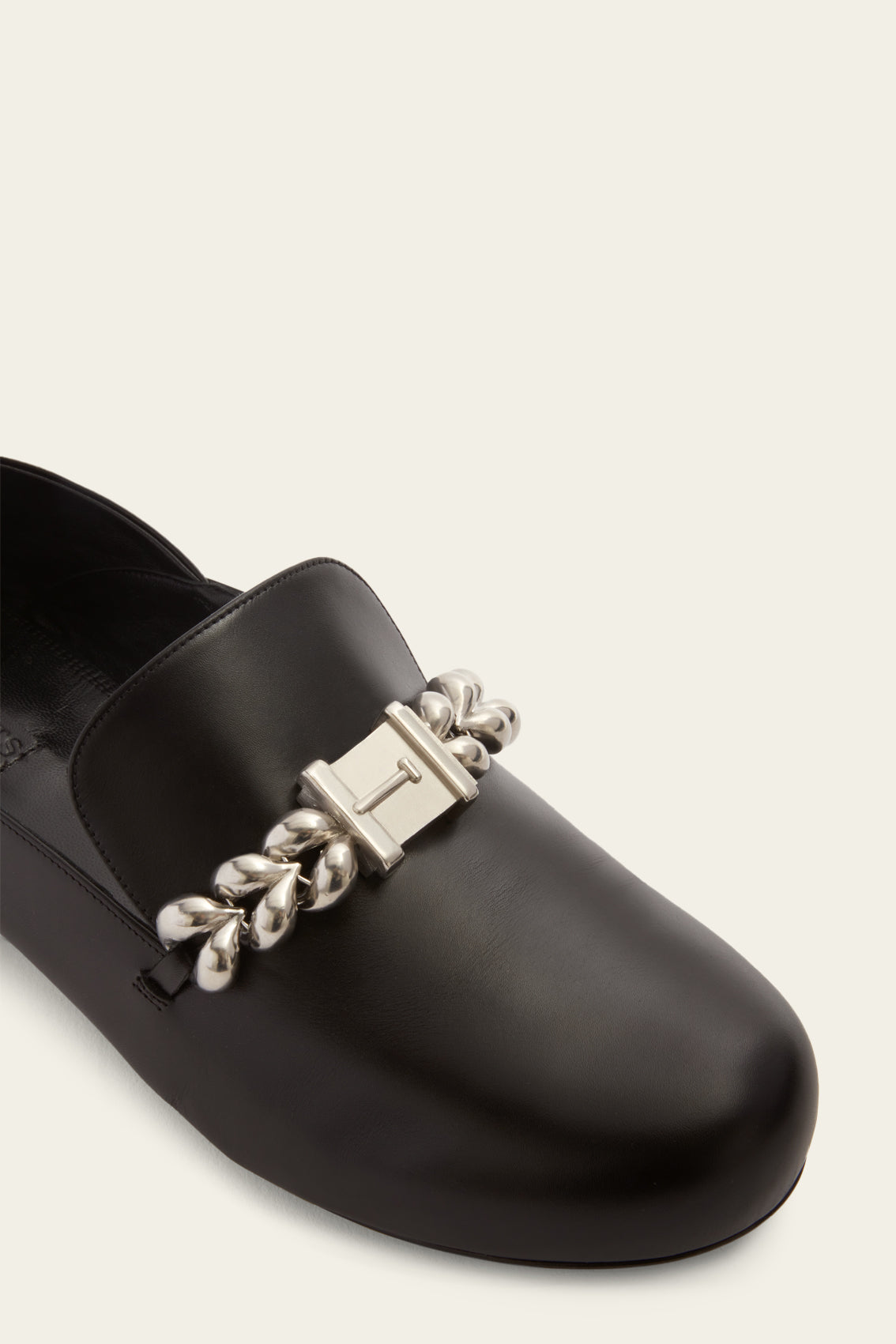 Chain Detail Loafer in Black