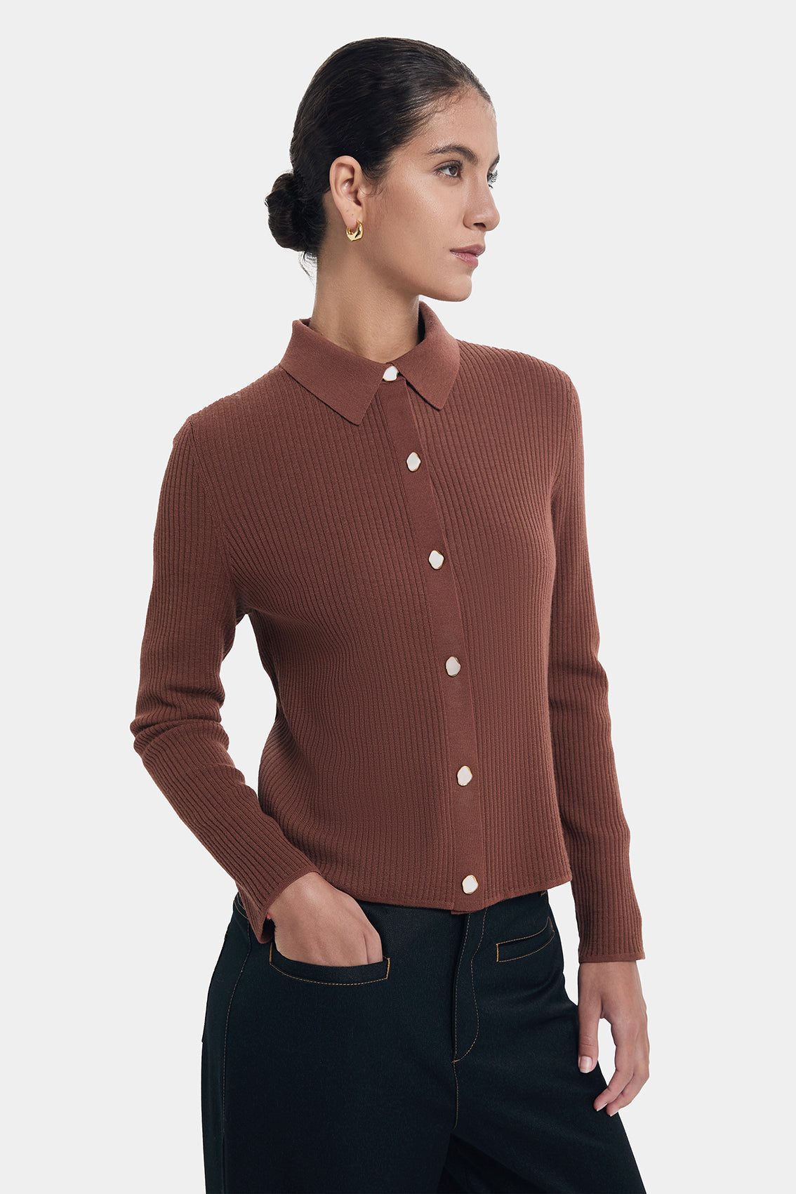 CAMBRIDGE BROWN POLO KNITWEAR