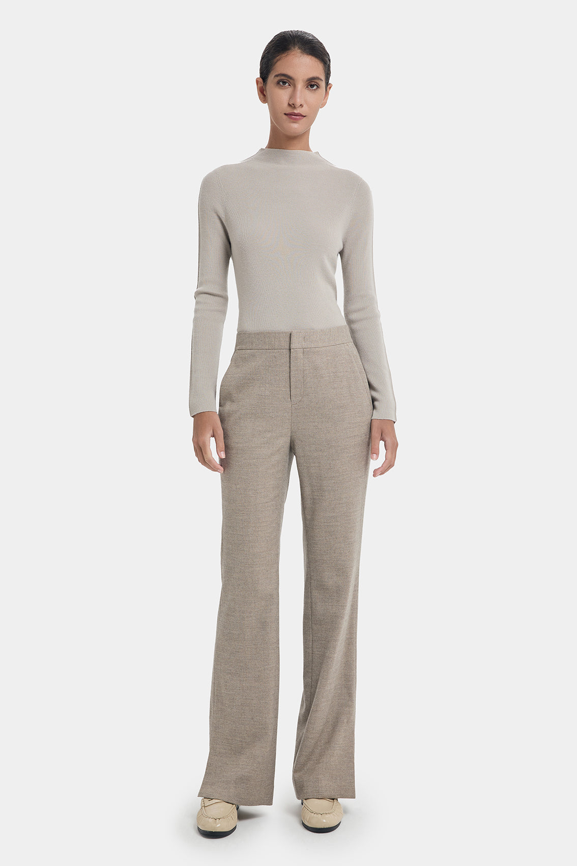 WOOL CASHMERE CLASSIC TROUSERS WITH SLITS