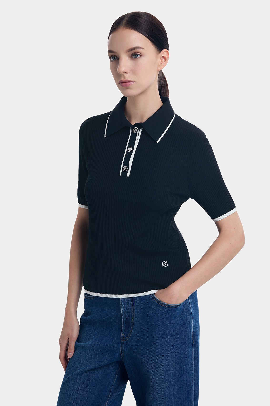 SILK CASHMERE CONTRAST POLO KNITWEAR