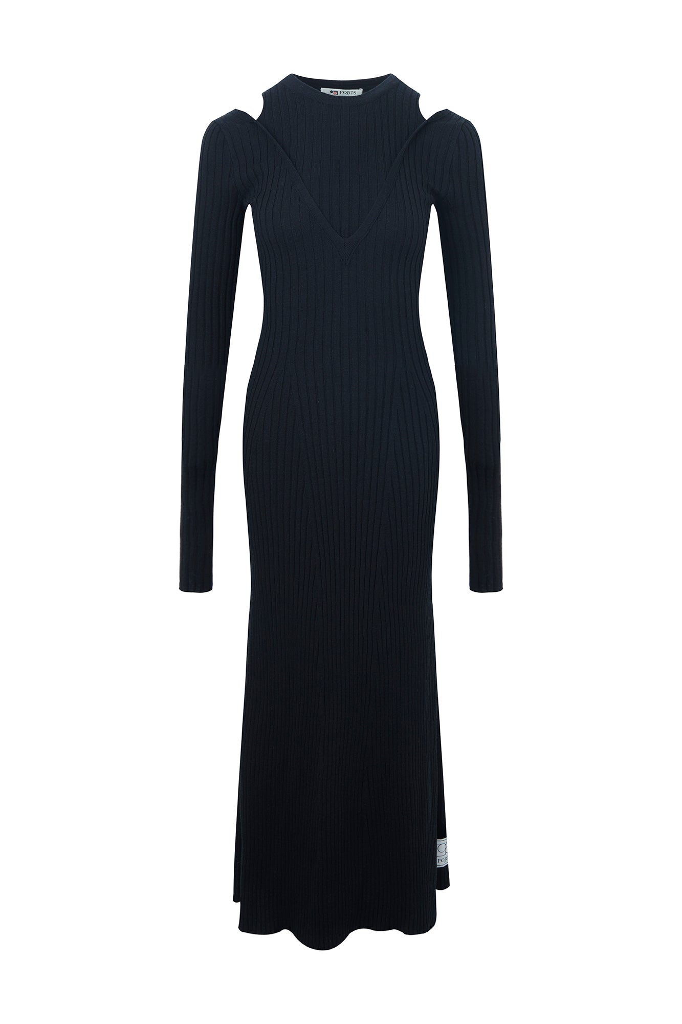 Stylish Shoulder Cut-Out Knit Dress in Black