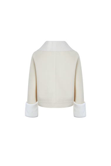 WHITE WOOL AND CASHMERE JACKET