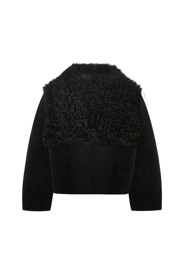 LUXURIOUS BLACK WOOLFELL JACKET