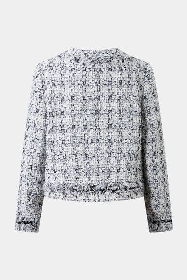 STYLISH CREAM AND BLACK TWEED JACKET, A LUXURIOUS WARDROBE ESSENTIAL