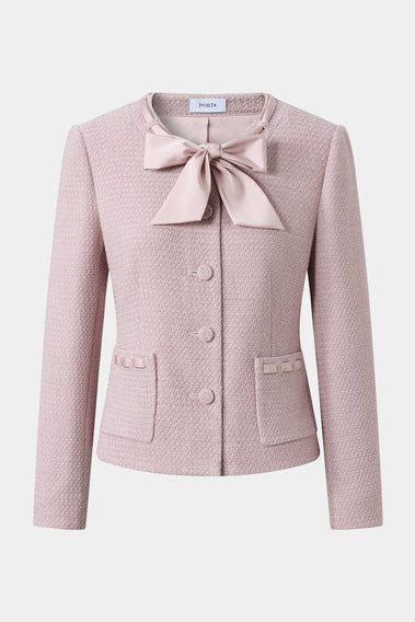 ADORABLE PINK TWEED DRESS WITH BOW, A SWEET TOUCH OF CHARM