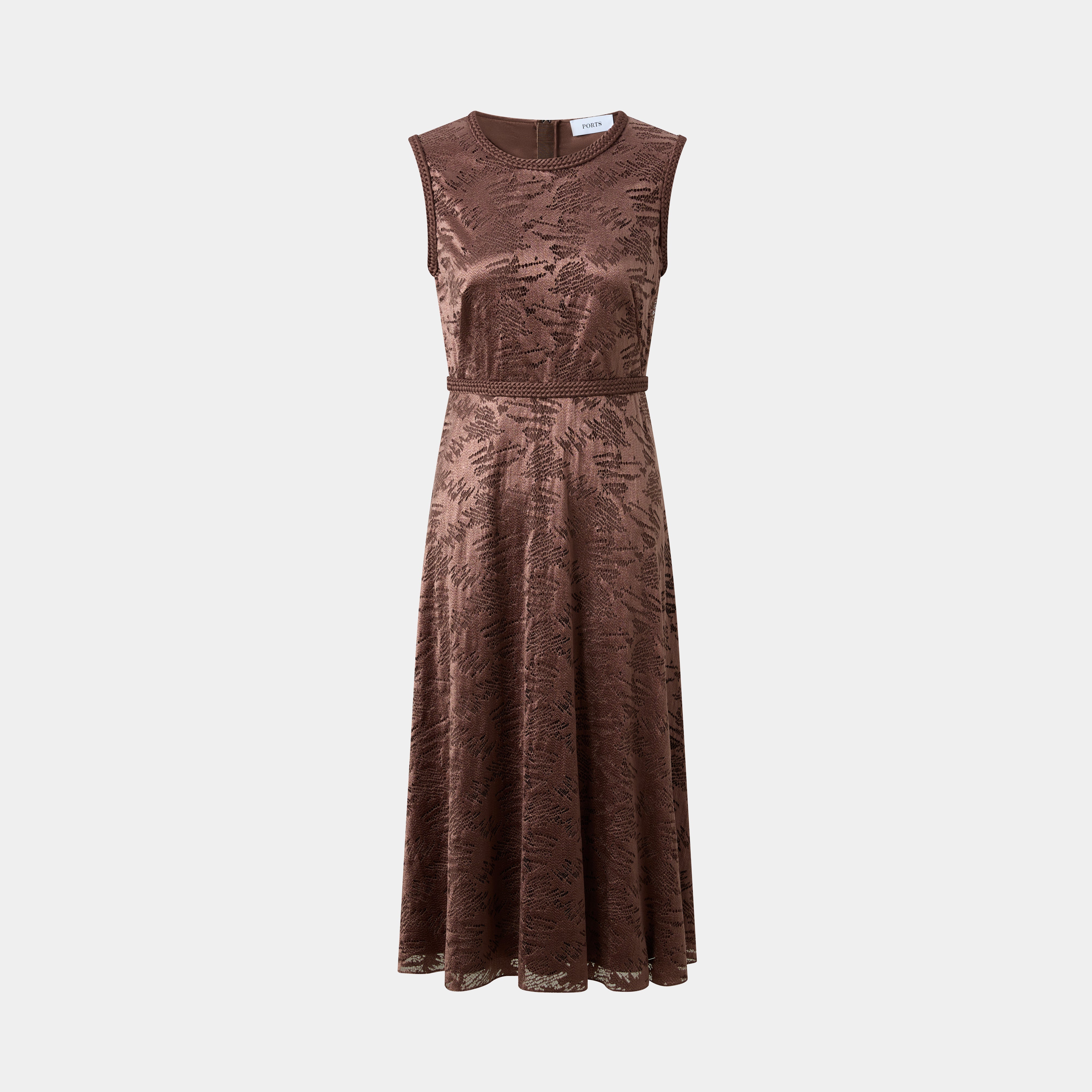 TIMELESS PLEAT DRESS IN BROWN