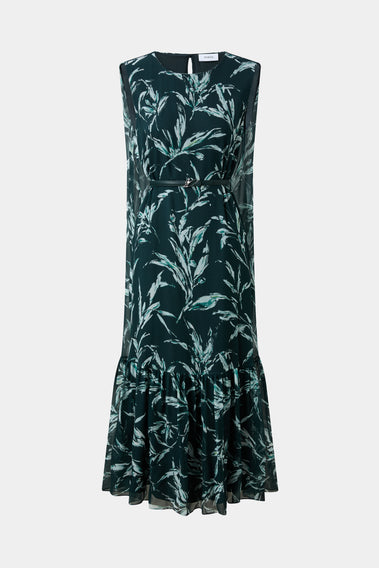 ENCHANTING FOREST FLORA PRINTED DRESS, A CELEBRATION OF NATURE'S BEAUTY
