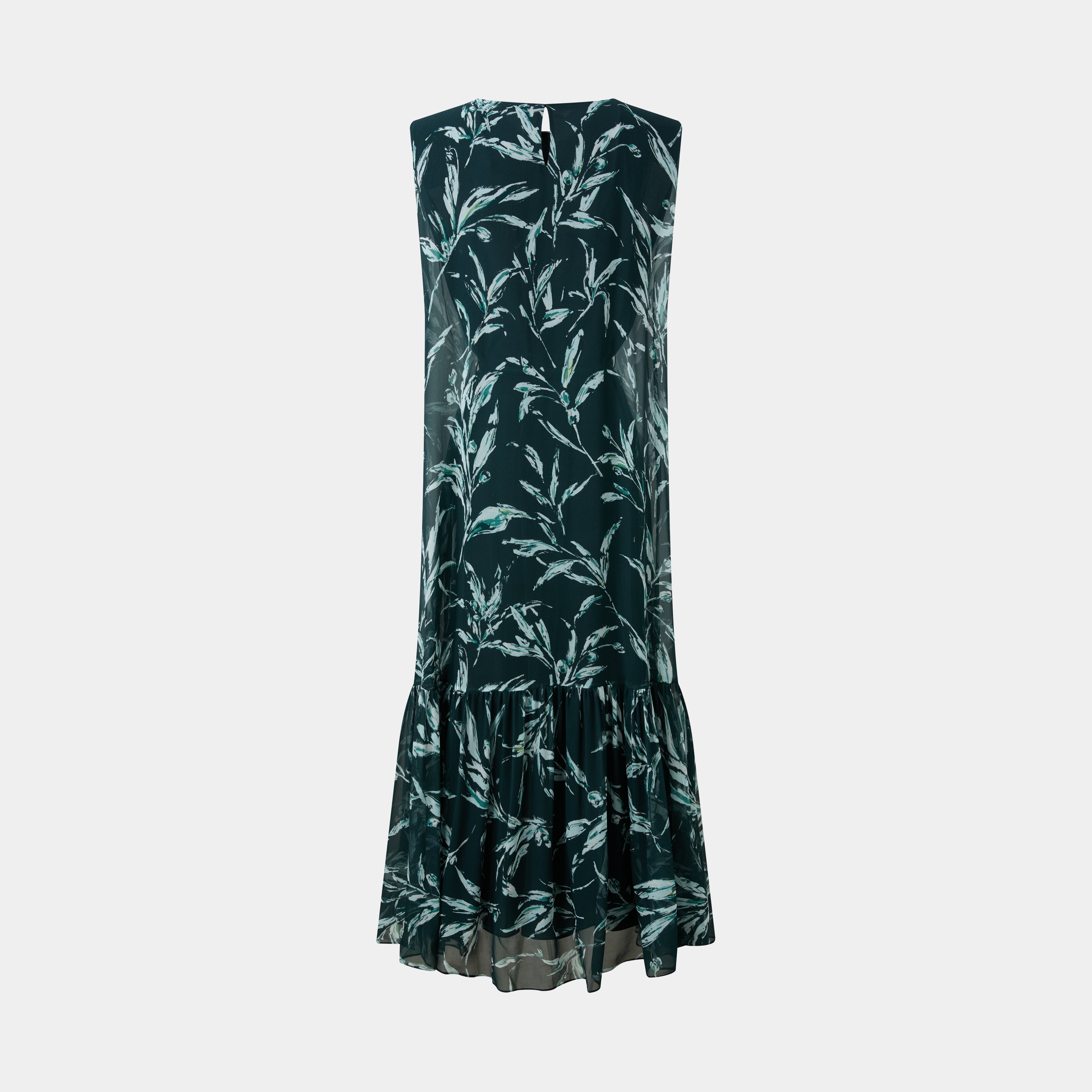 ENCHANTING FOREST FLORA PRINTED DRESS, A CELEBRATION OF NATURE'S BEAUTY