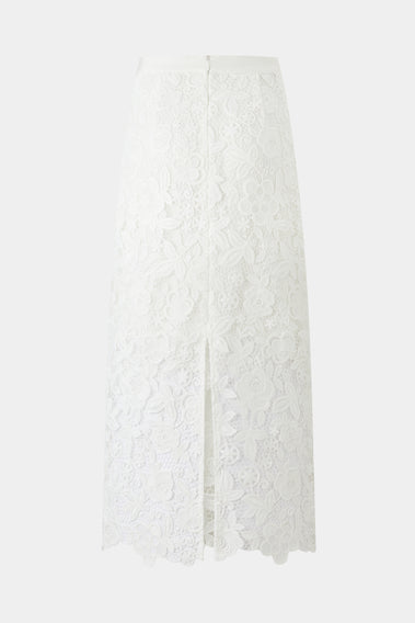 ELEGANT WHITE LACE PENCIL SKIRT