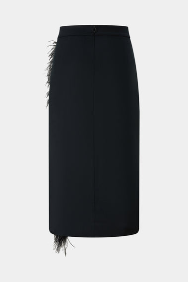 STUNNING BLACK FEATHER DETAIL SKIRT