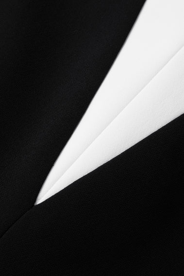 CLASSIC ESSENTIAL LITTLE BLACK DRESS, WITH WHITE CONTRAST