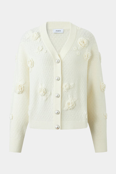 CHARMING FLORAL KNIT CARDIGAN