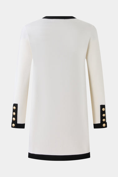 NOIR & GOLD CHARM CARDIGAN-WHITE BASE