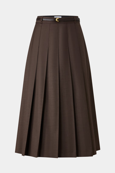 REFINED CHOCOLATE TORTE PLEATED SKIRT