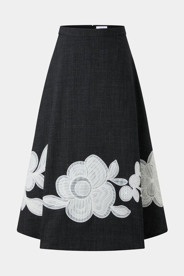 CHARMING FLORAL DECORATED SKIRT