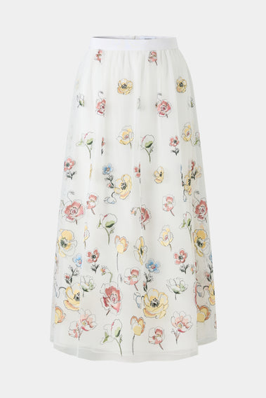 WHITE FLORAL DELIGHT SKIRT