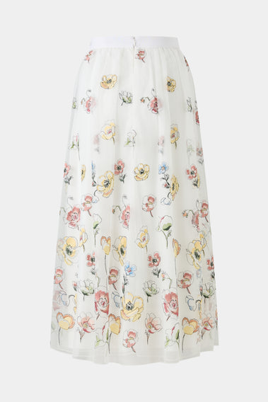 WHITE FLORAL DELIGHT SKIRT