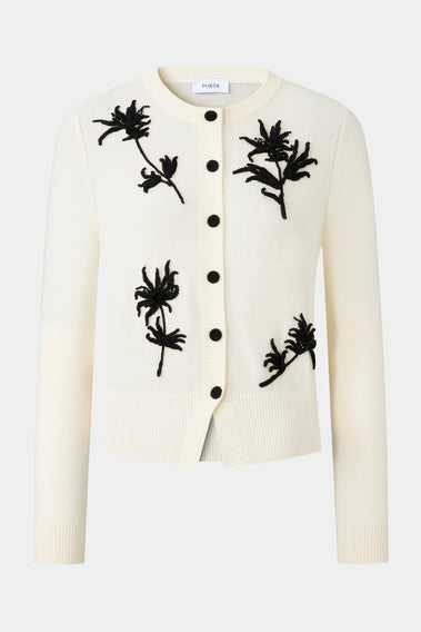 EXQUISITE WHITE FLORAL CARDIGAN