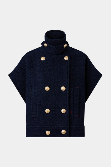 ELEGANT WOOL-POLYAMIDE JACKET IN NAVY