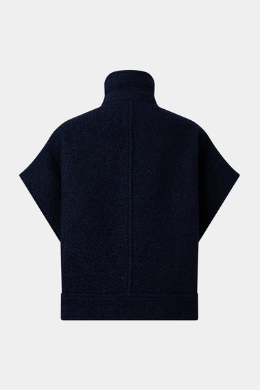 ELEGANT WOOL-POLYAMIDE JACKET IN NAVY