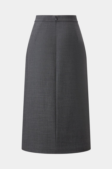 CHARCOAL GRAY FEATHER ACCENT SKIRT