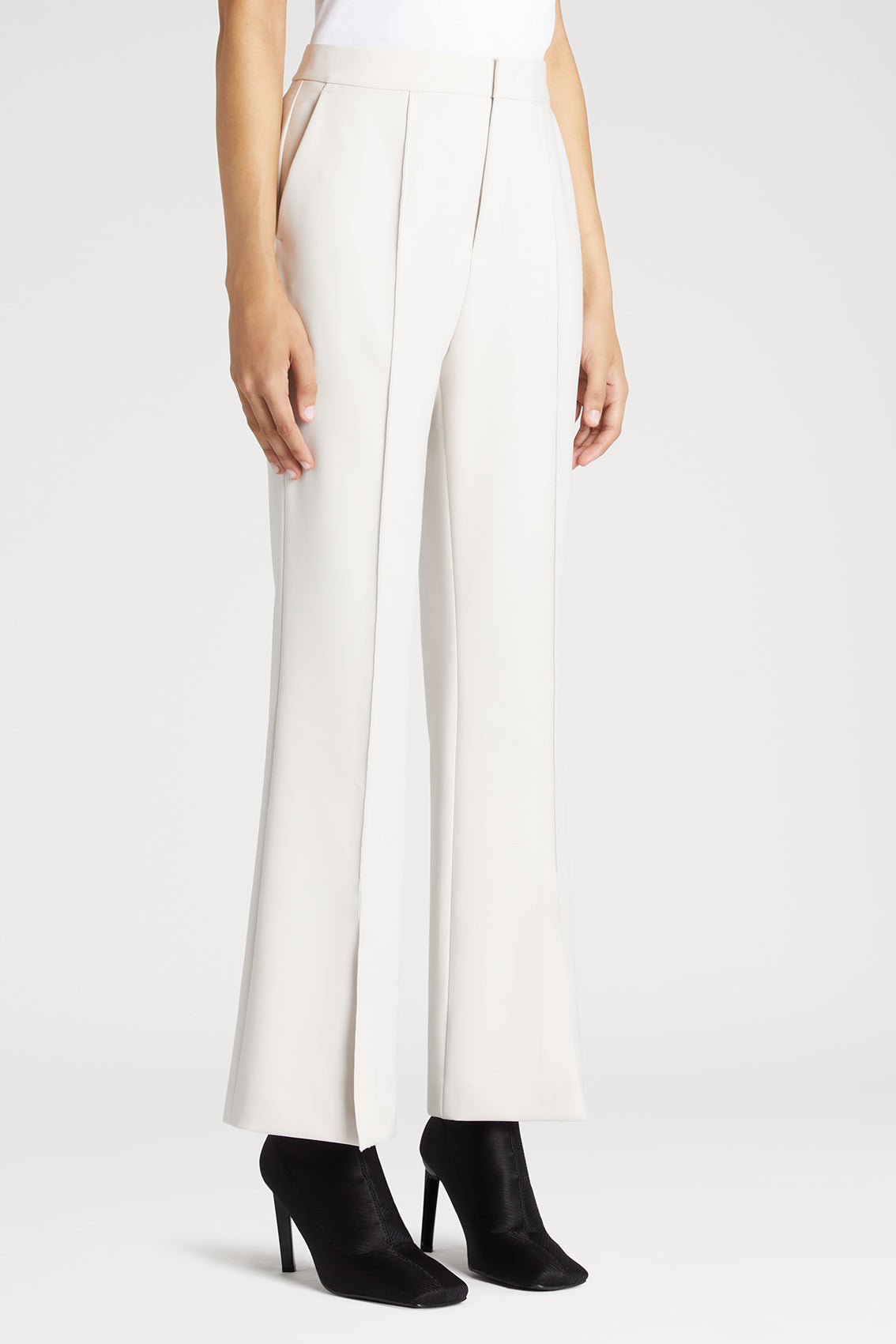 Boot-cut Trousers with Front Slit