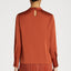 V Neck Blouse with Chain Detail In Red Brown