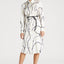 Printed Shirt Dress with Woven Leather Belt