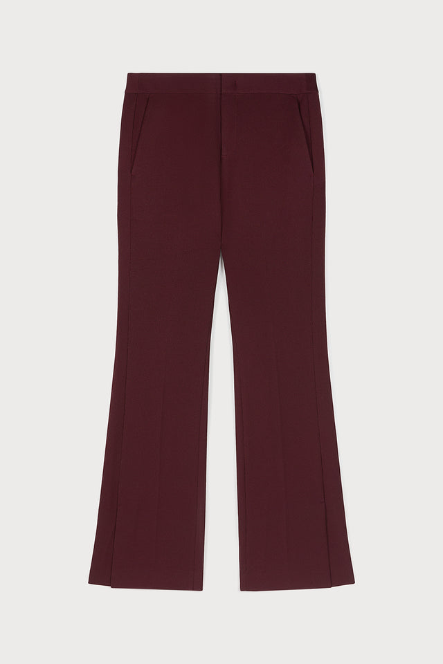 Textured Staright Pants with Side Slit