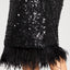 Sequin Skirt with Detachable Ostrich Hair Fringe