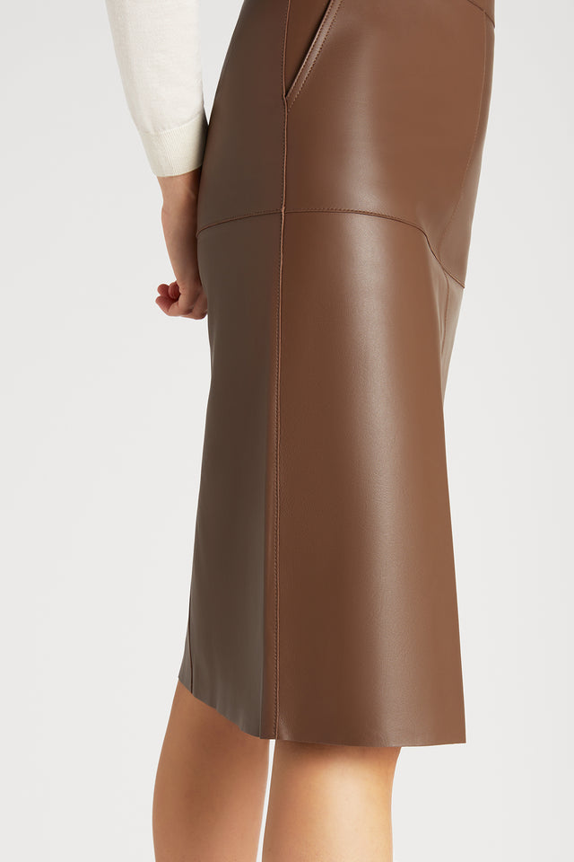Doule Face Leather Skirt