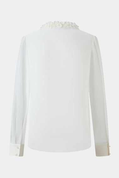 CLASSIC RUFFLE COLLAR WHITE SHIRT