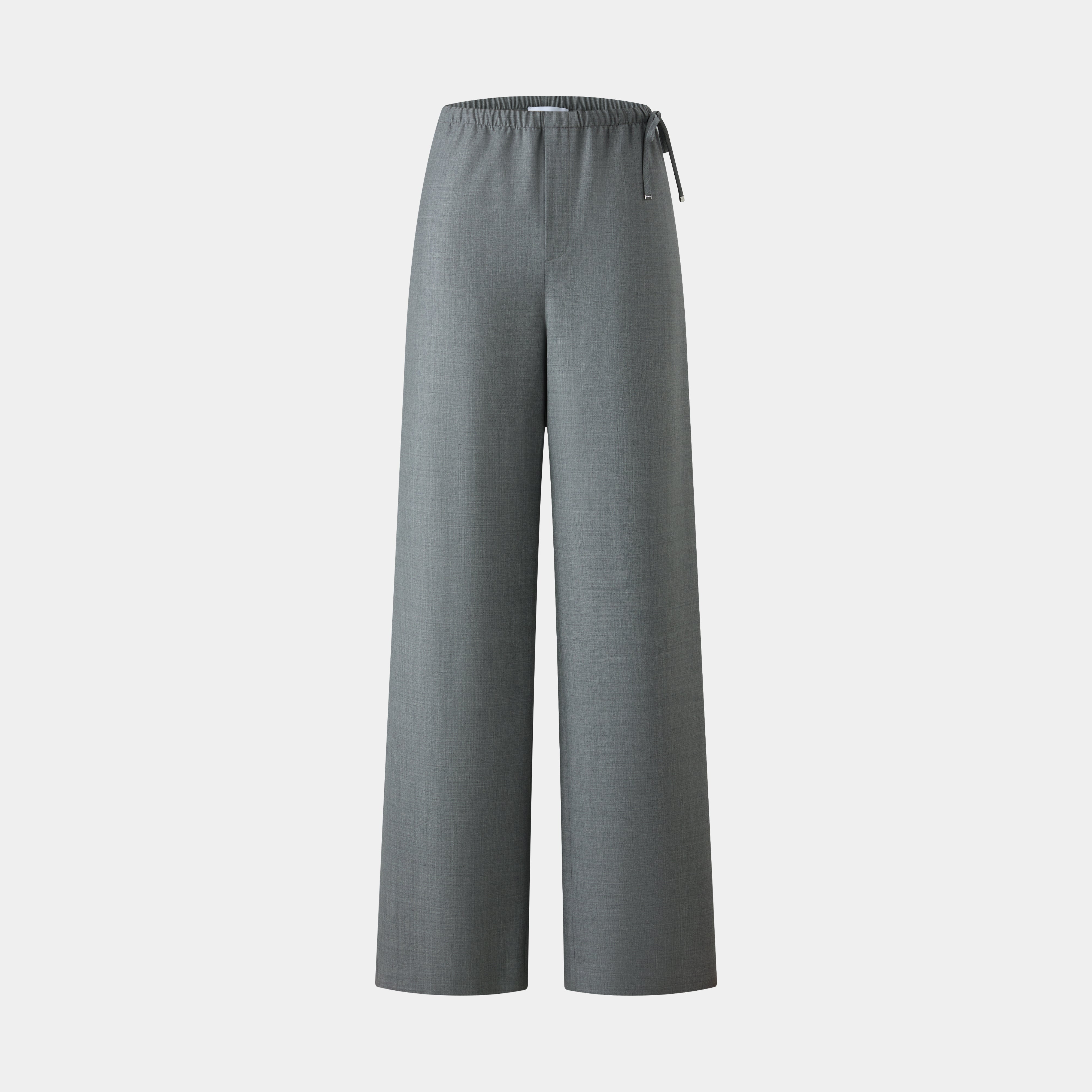 Grey Drawstring GREY WIDE-LEG DRAWSTRING TROUSERS – Ports1961