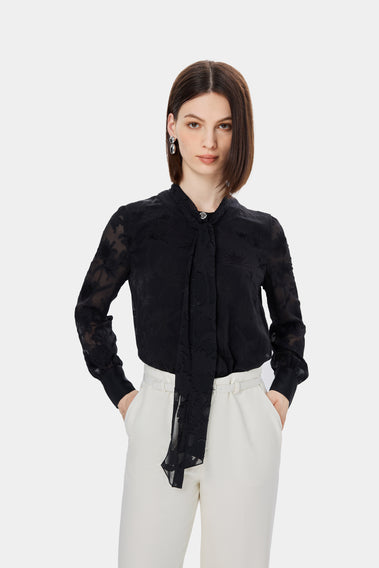 TIE-FRONT ELEGANCE SHIRT