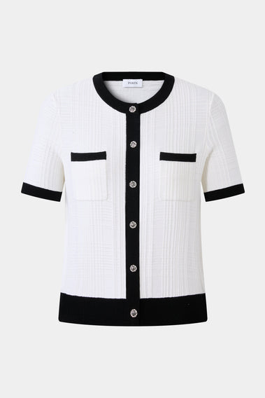 CLASSIC CONTRAST BUTTON-UP KNITWEAR