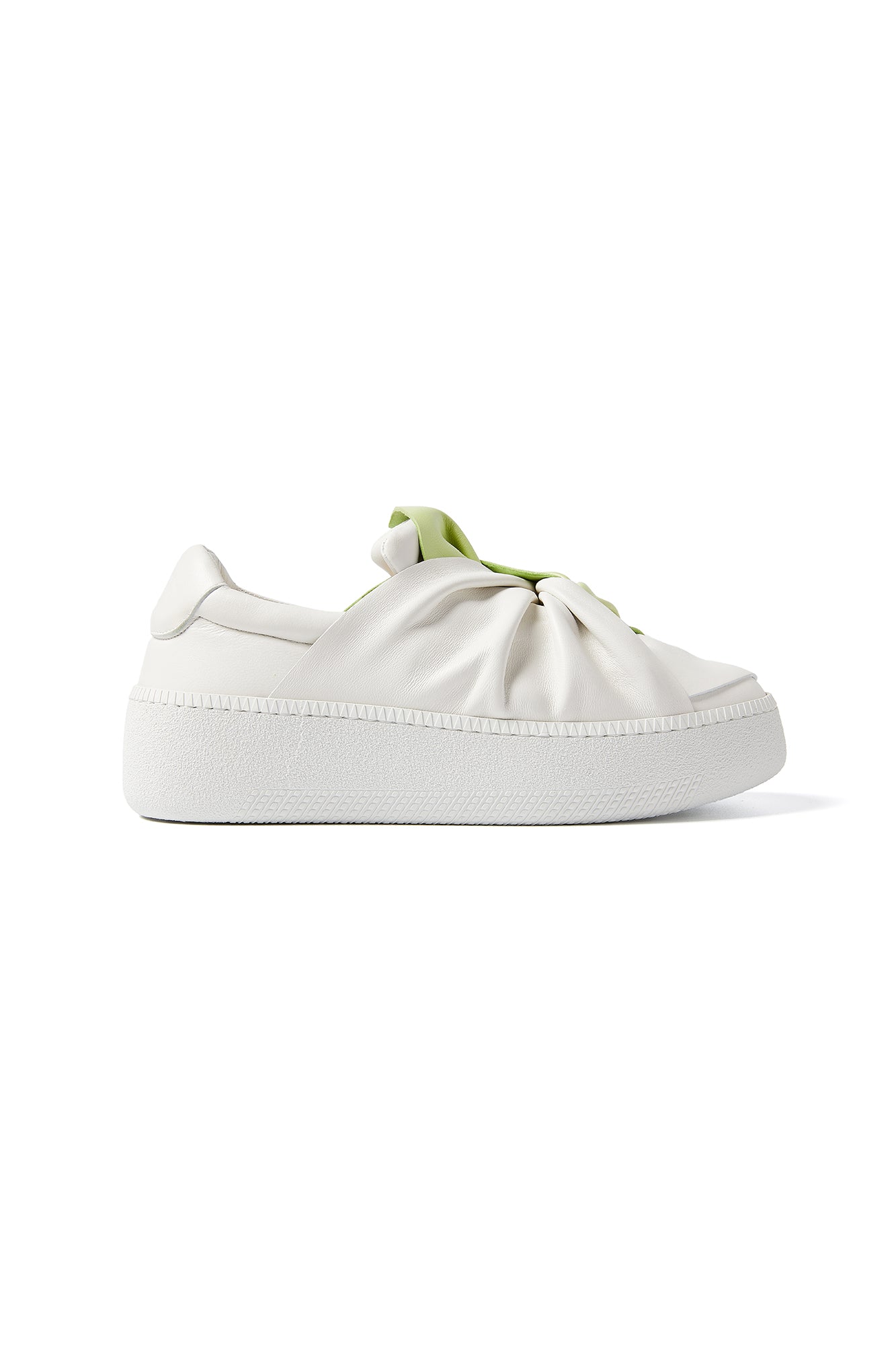 BI-Color, White & Pistachio Platform Iconic Bee Sneaker