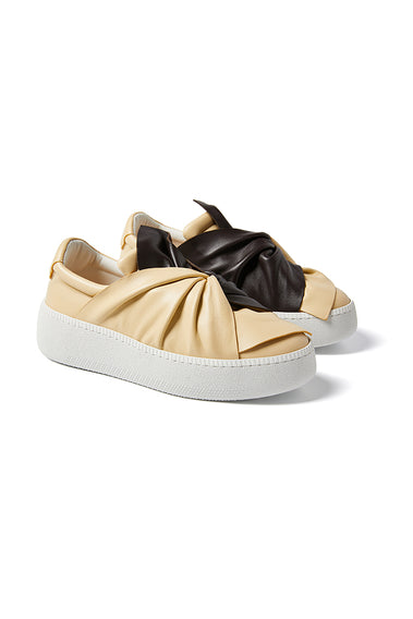 BI-Color, Brown & Cream Platform Iconic Bee Sneaker