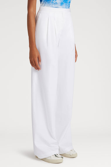 OPTIC WHITE WIDE LONG TROUSERS