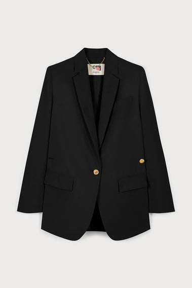 TIMELESS EVERYDAY SINGLE-BUTTON BLAZER IN BLACK