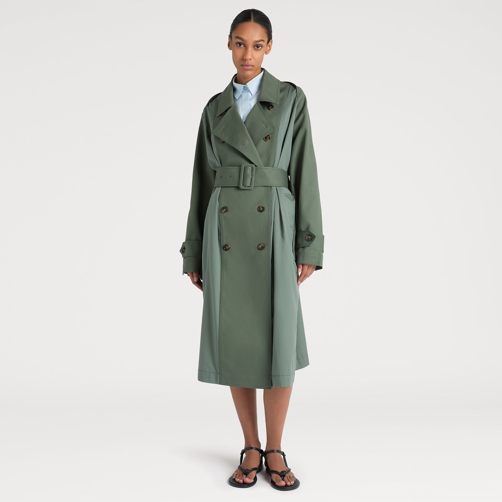 Emerald Chic Belted Trench