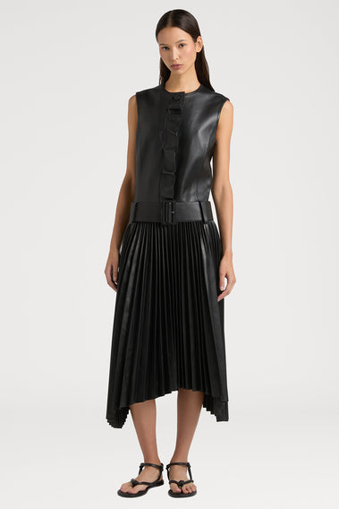 EFFORTLESS ELEGANCE IN LEATHER DRESS