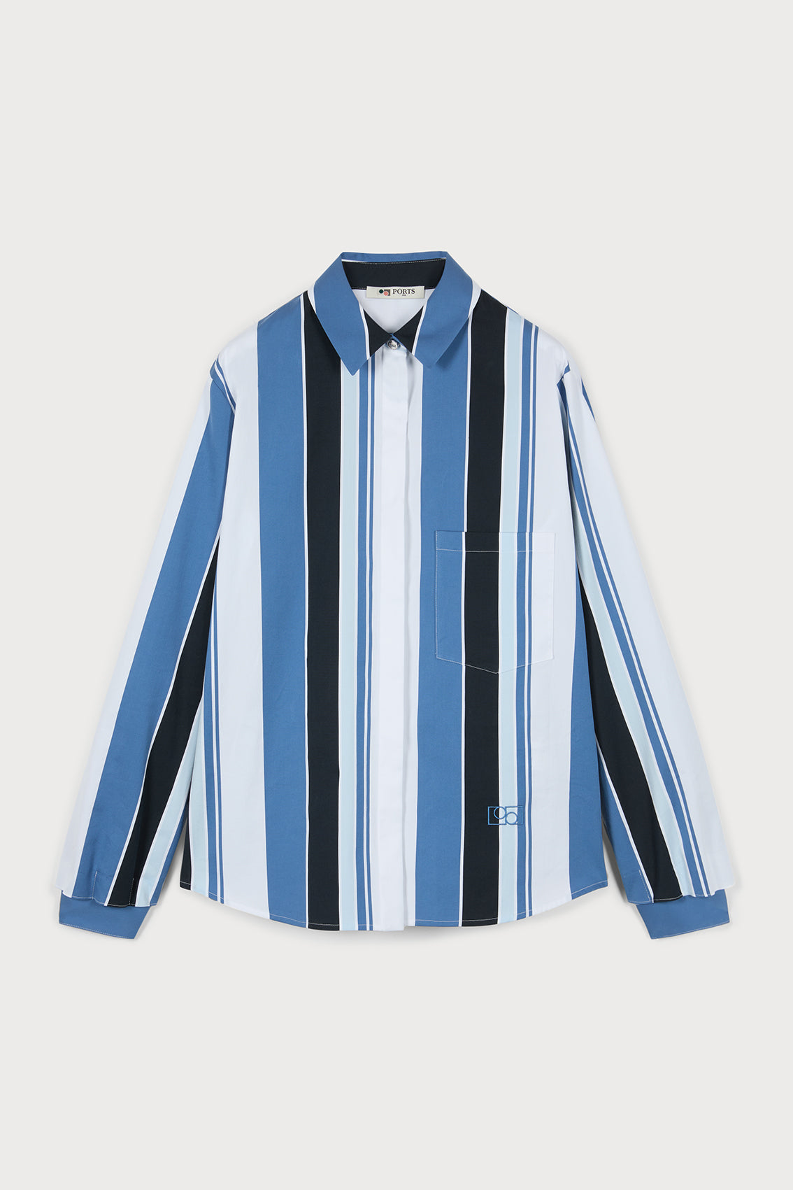 CHIC ROME-INSPIRED BLUE STRIPED SHIRT