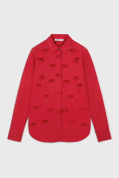 MERGING ARTISTRY RED PAPER CUT DECOUPAGE SHIRT